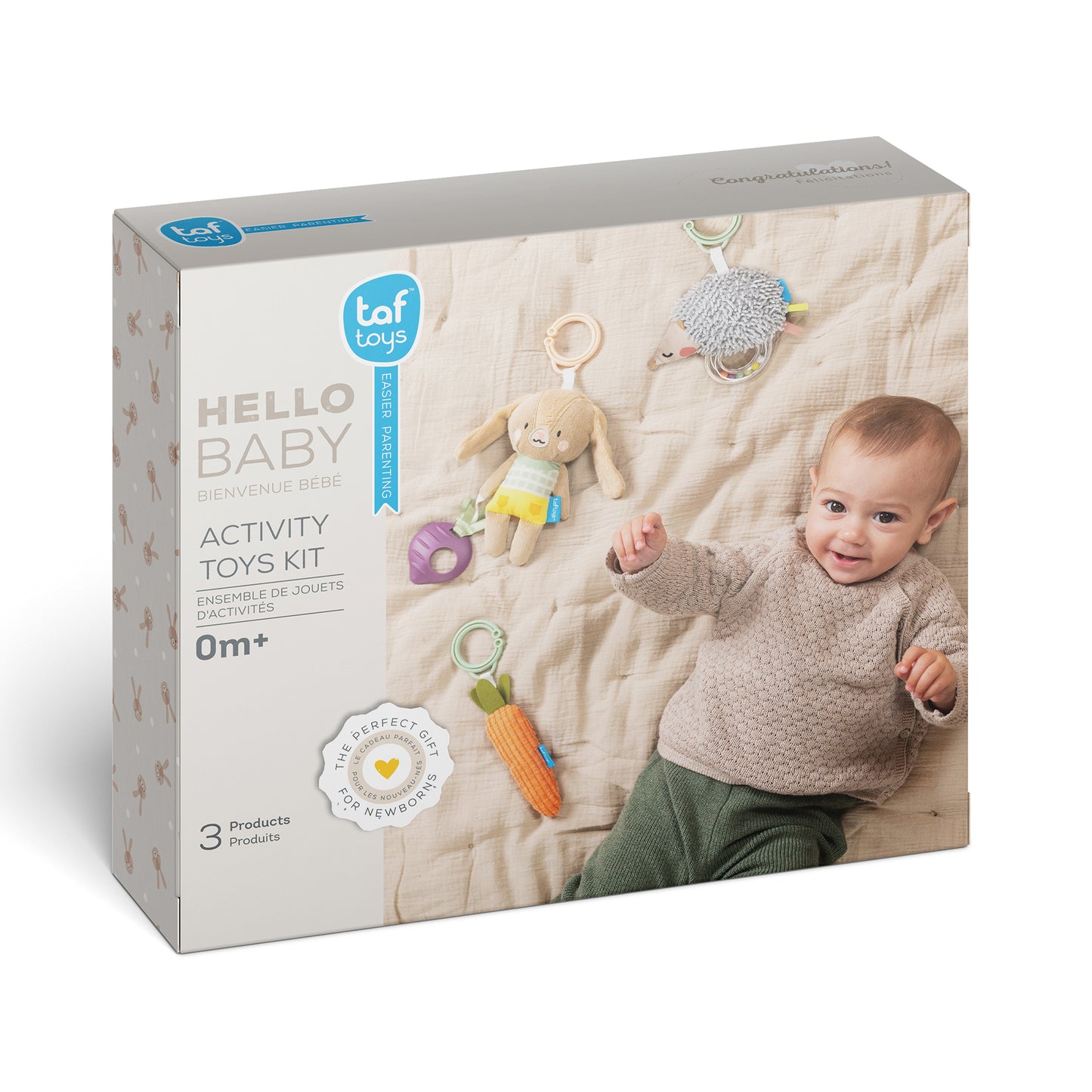 Taf Toys Urban Garden Activity Kit | 3 Plush Sensory Toys for Babies 0M+