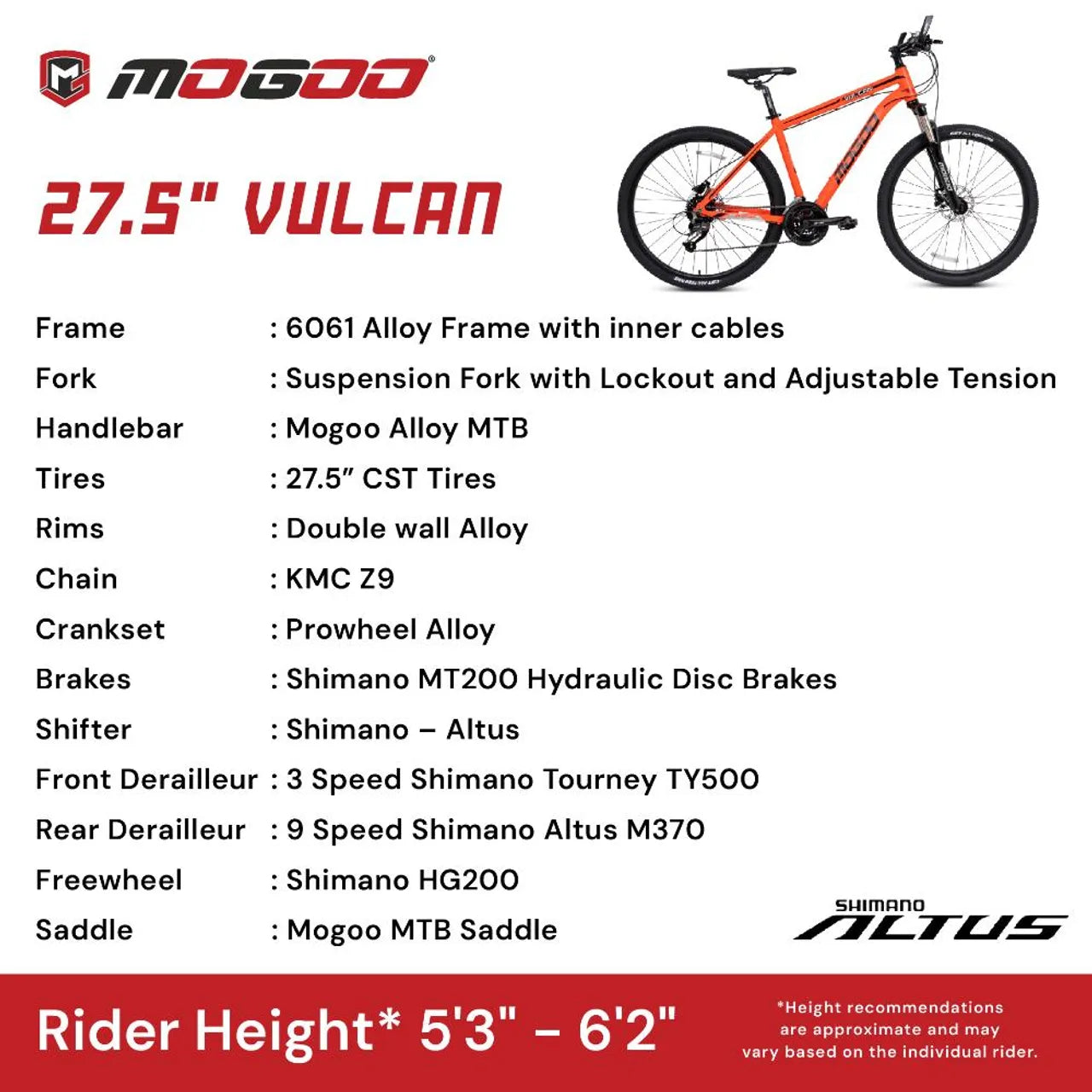Vulcan Mountain Bike 27.5" - Yellow