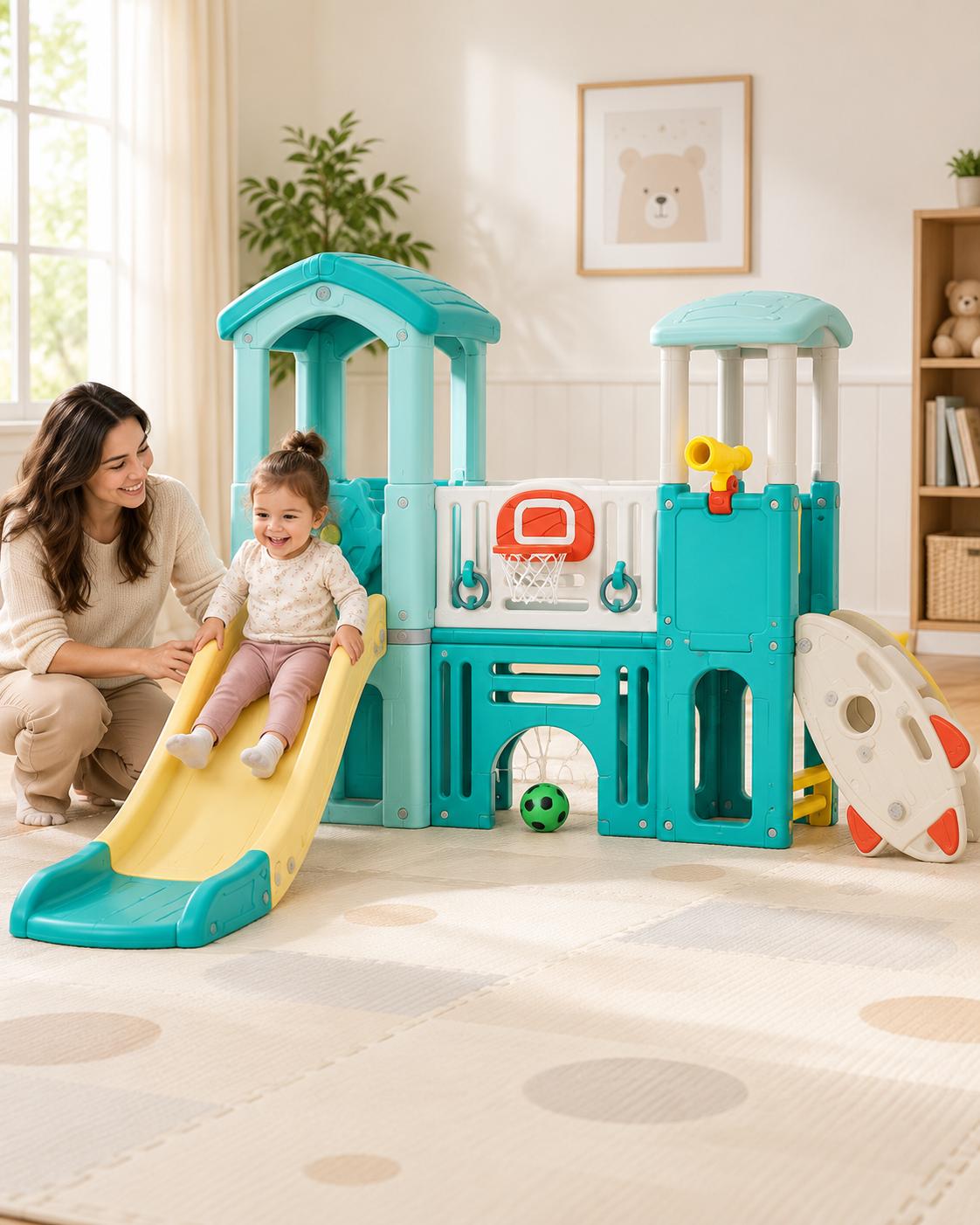 Toyemporium Compact Sky Blue Multi-Activity Play Centre
