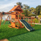 Mount Peak - Double Decker Everest Swing Set & Playhouse with Wooden Roof - Marah Kids