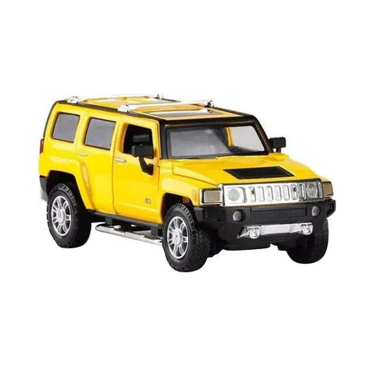 D - power MSZ – Hummer H3 - Yellow | Die - Cast Replica, Ultimate Collector's Item, SUV Cars | Toy Vehicles, Metal Toy Car Model - Pull Back Collection | Size - 1:32, For Kids 3+ - Marah Kids