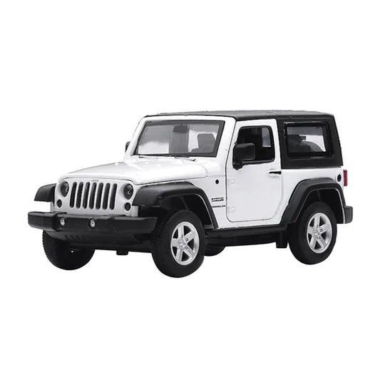 D - power MSZ – Jeep Wrangler – White | Die - Cast Replica, Ultimate Collector's Item, SUV Cars | Toy Vehicles, Metal Toy Car Model - Pull Back Collection | Size - 1:32, For Kids 3+ - Marah Kids