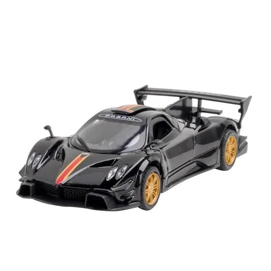 D - power MSZ – Pagani ZONDA Revolucion – Black | Die - Cast Replica, Ultimate Collector's Item, Hyper Cars | Interact with Doors & Hoods - Pull Back Collection with Lights & Sounds | Size - 1:32, For Kids 3+ - Marah Kids