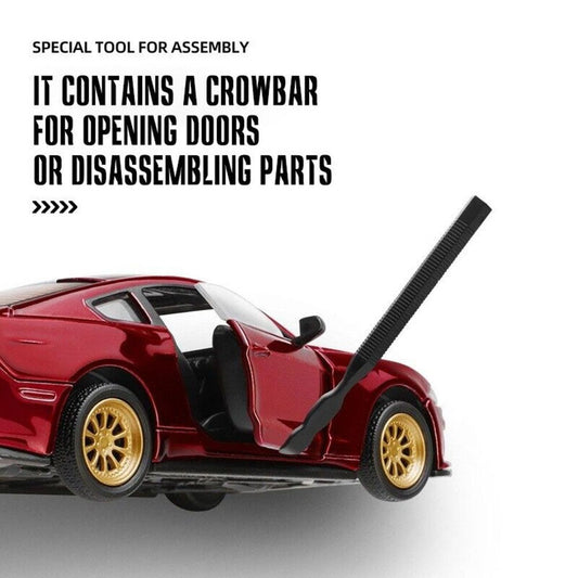 D - power MSZ – Ford Mustang GT DIY - Red | Die - Cast Replica, Ultimate Collector's Item, Muscle Cars | Toy Car, Make Your Own Race Car - DIY Collection | Size - 1:42, For Kids 3+ - Marah Kids