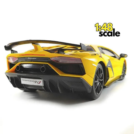 D - power MSZ – Lamborghini SVJ – Yellow | Die - Cast Replica, Ultimate Collector's Item, Super Cars | Toy Vehicles, Metal Toy Car Model - Pull Back Collection | Size - 1:64, For Kids 3+ - Marah Kids