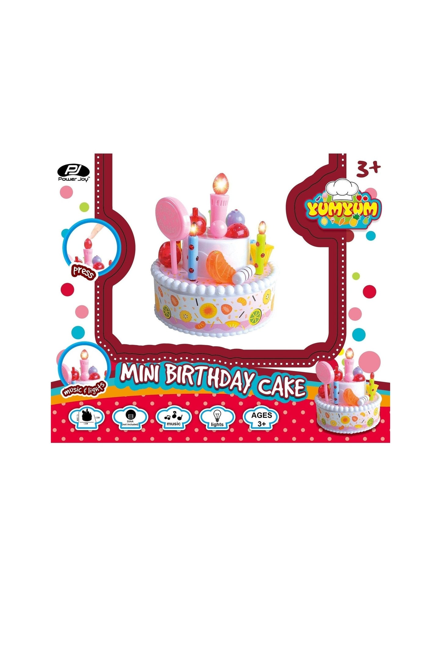 Power Joy Yumyum Mini Birthday Cake Battery Operated