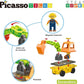 Picasso Magnetic Car Base Backhoe & Excavator 2in1 16 - pieces - Marah Kids