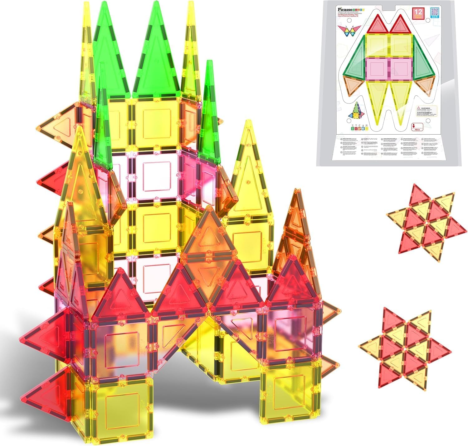 Picasso Magnetic Tiles 3D Classic 12 - pieces - Marah Kids