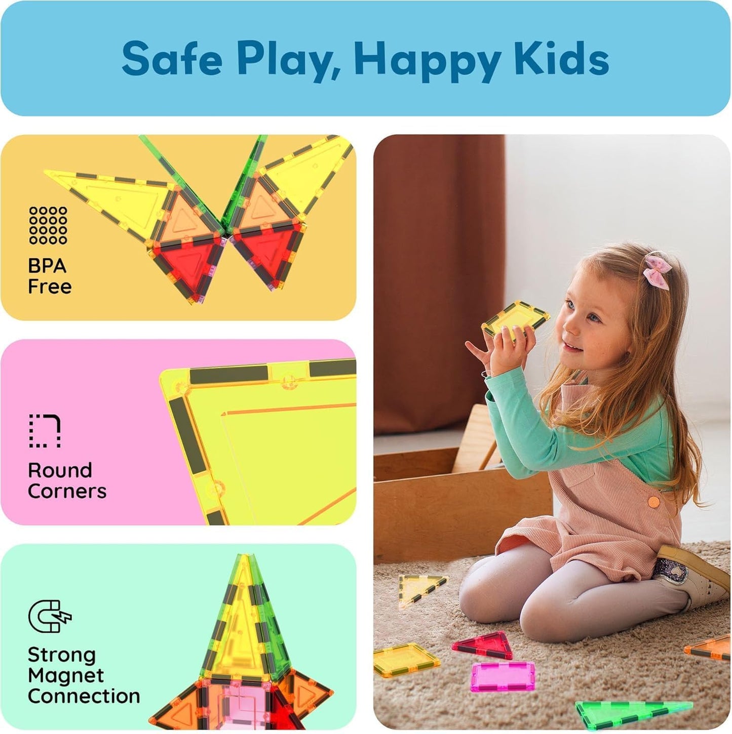 Picasso Magnetic Tiles 3D Classic 12 - pieces - Marah Kids