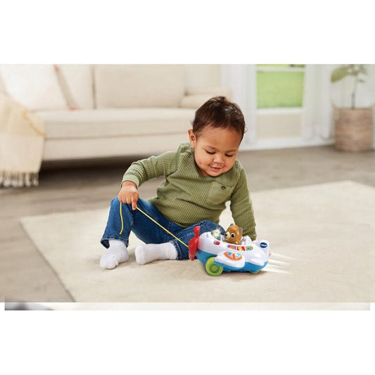 Vtech - 123 Fly with Me Airoplane - Multicolour | Light up button plays fun sing - along songs and the wing buttons introduce numbers and letter sounds. | Suitable ages 9m + up - Marah Kids