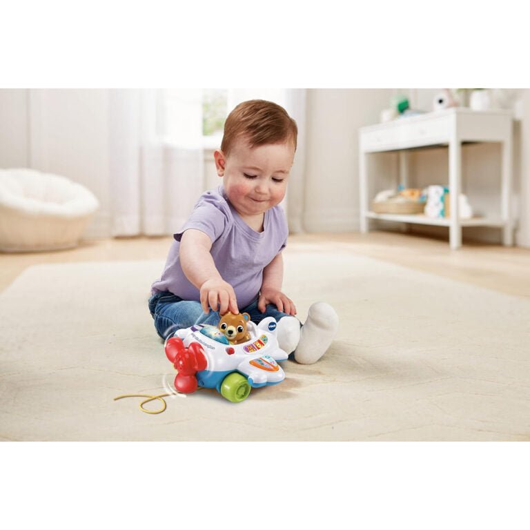 Vtech - 123 Fly with Me Airoplane - Multicolour | Light up button plays fun sing - along songs and the wing buttons introduce numbers and letter sounds. | Suitable ages 9m + up - Marah Kids