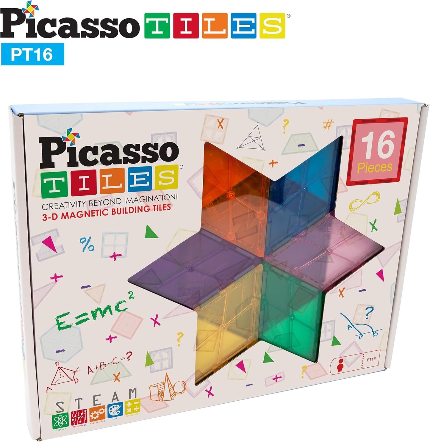 Picasso Magnetic Tiles 3D Geometry 16 - pieces - Marah Kids