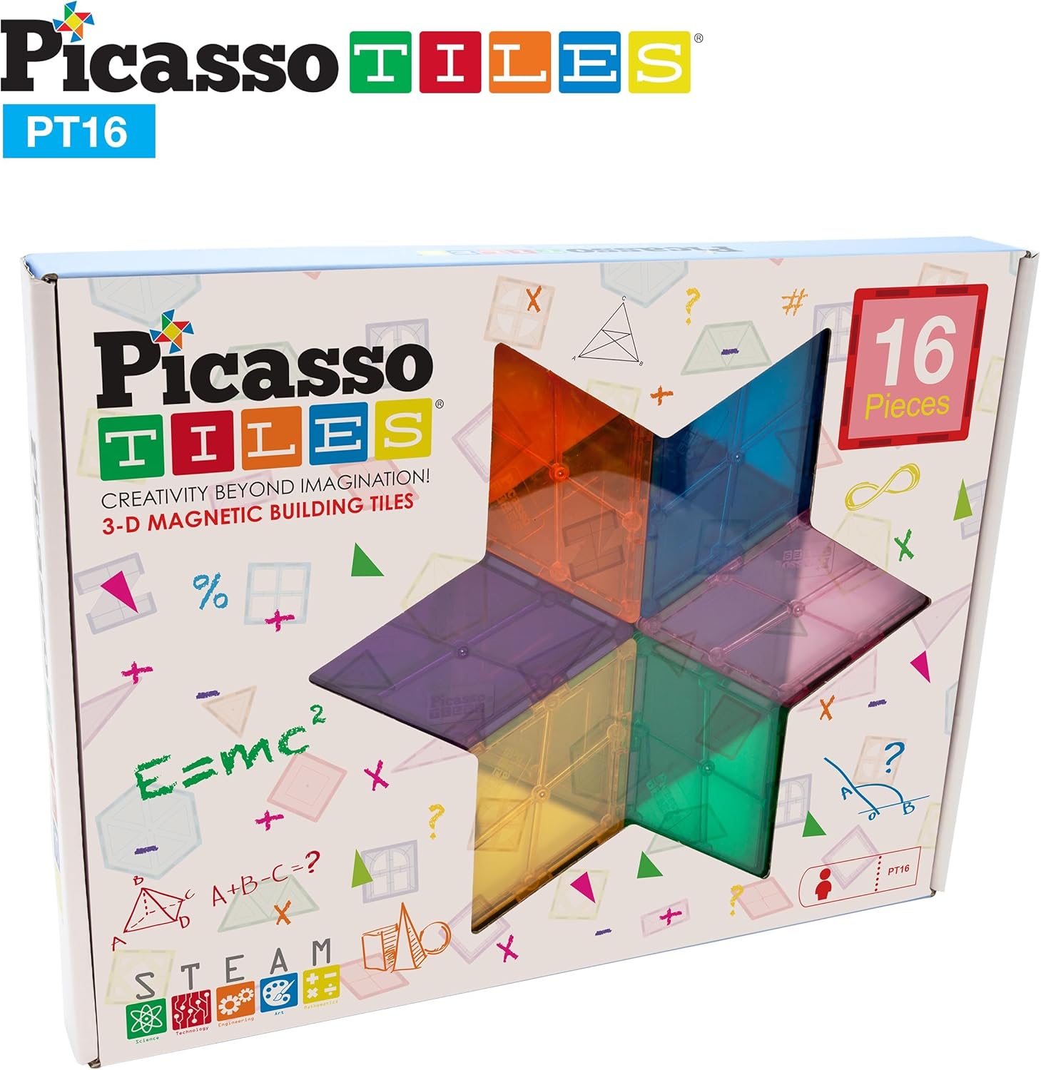 Picasso Magnetic Tiles 3D Geometry 16 - pieces - Marah Kids