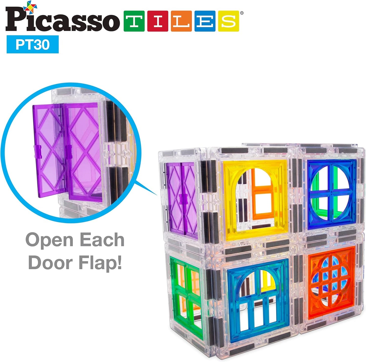 Picasso Magnetic Tiles Window and Door Clip - On Set 30 - pieces - Marah Kids