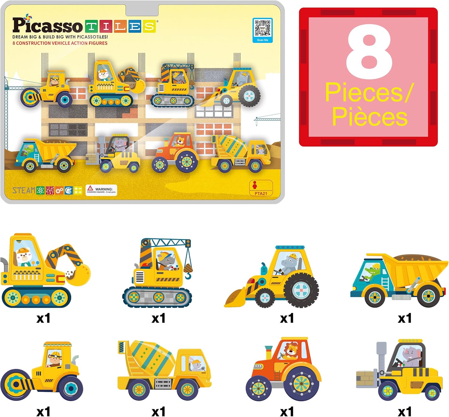 Picasso Magnetic Block Construction Vehicke 8 - Truck - Marah Kids