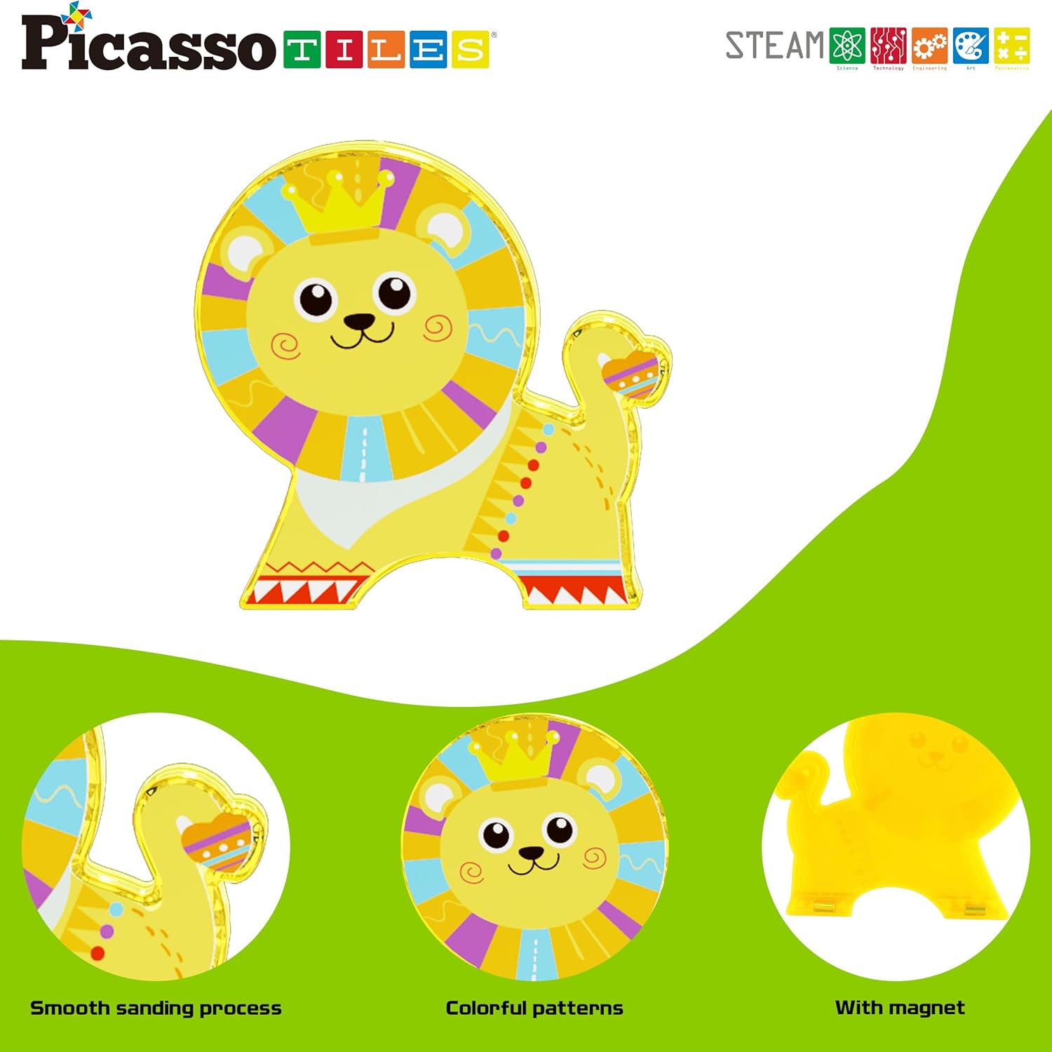 Picasso Magnetic Blocks Safari Animal 8 - pieces - Marah Kids