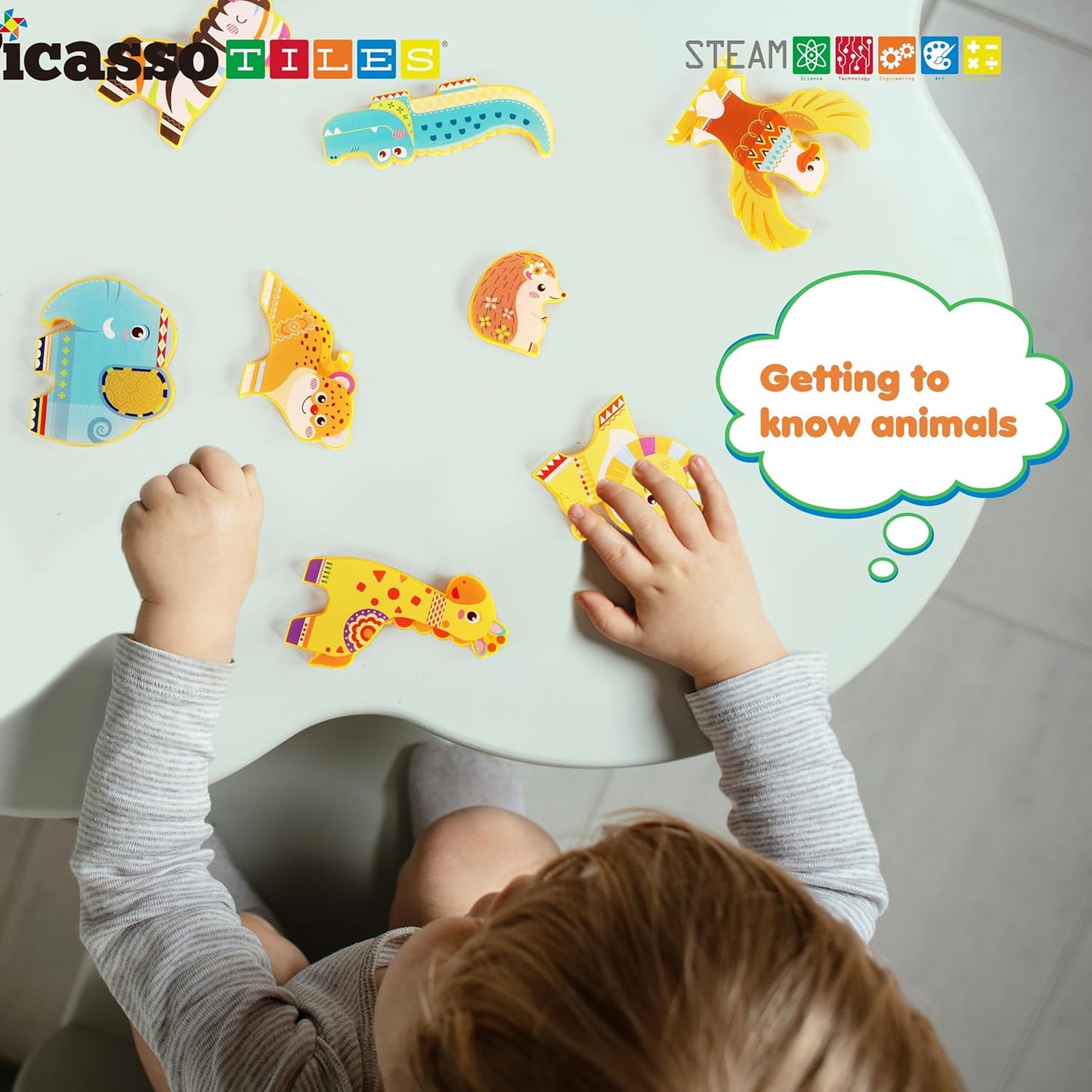 Picasso Magnetic Blocks Safari Animal 8 - pieces - Marah Kids