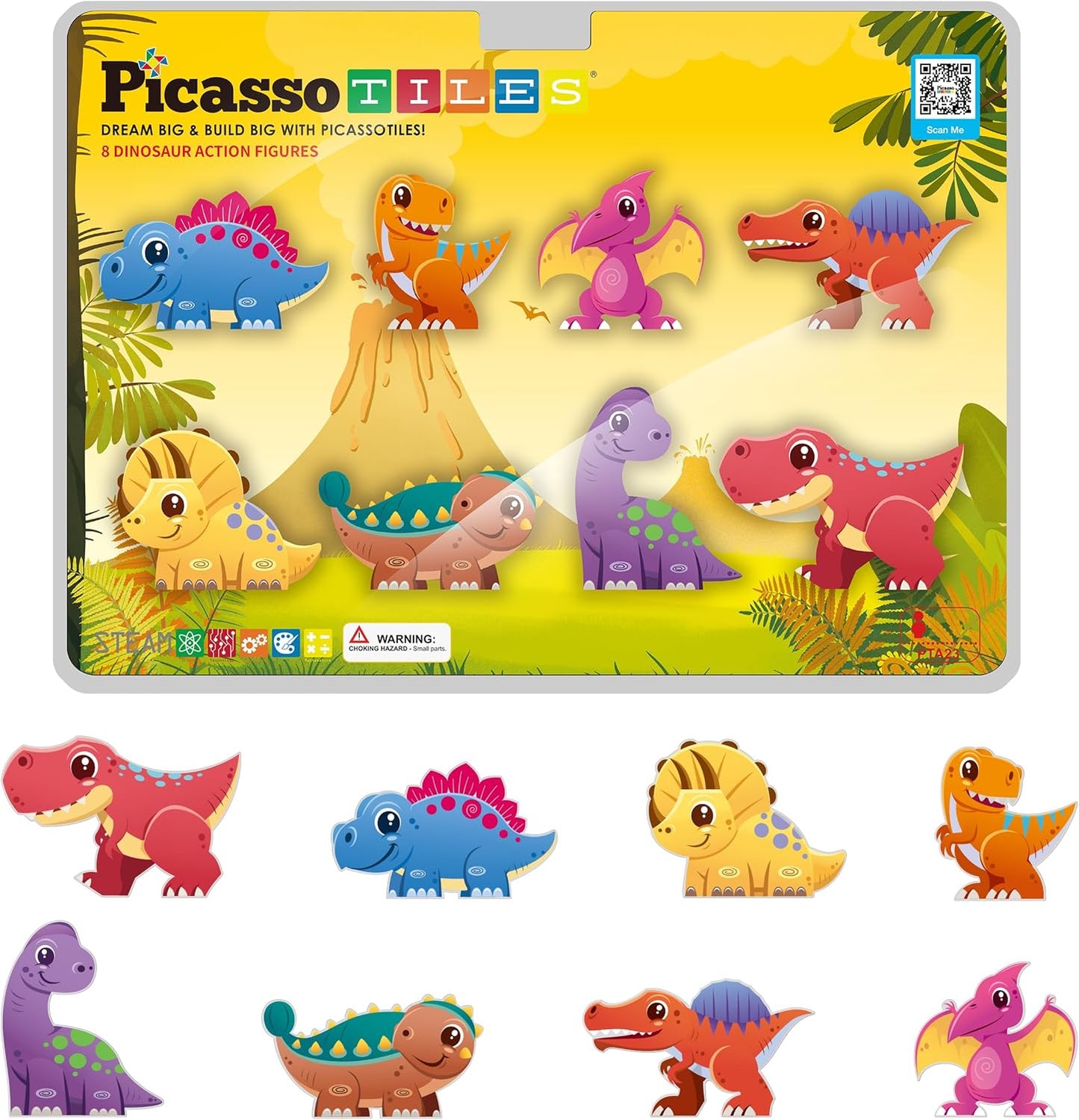 Picasso Magnetic Dinosaur Figures 8 - pieces - Marah Kids