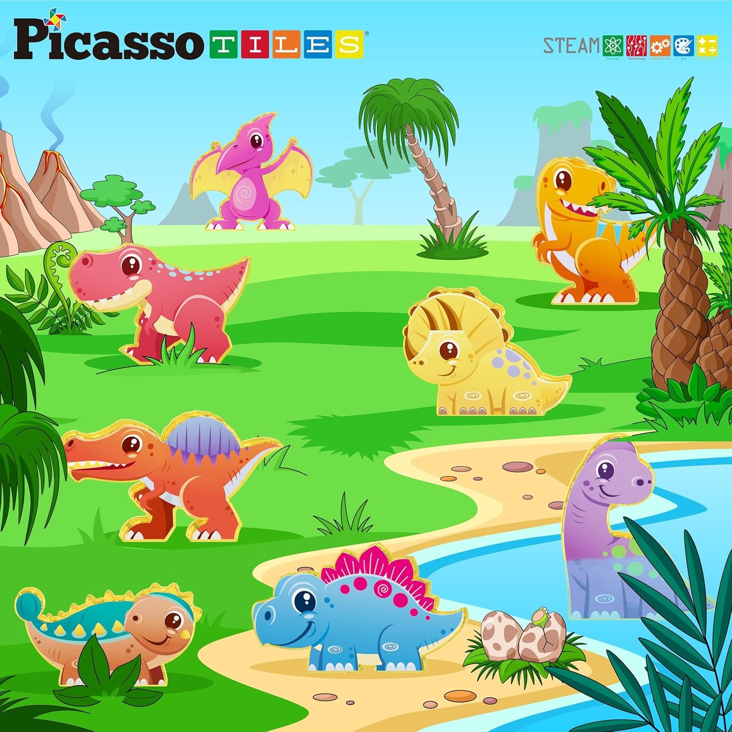 Picasso Magnetic Dinosaur Figures 8 - pieces - Marah Kids