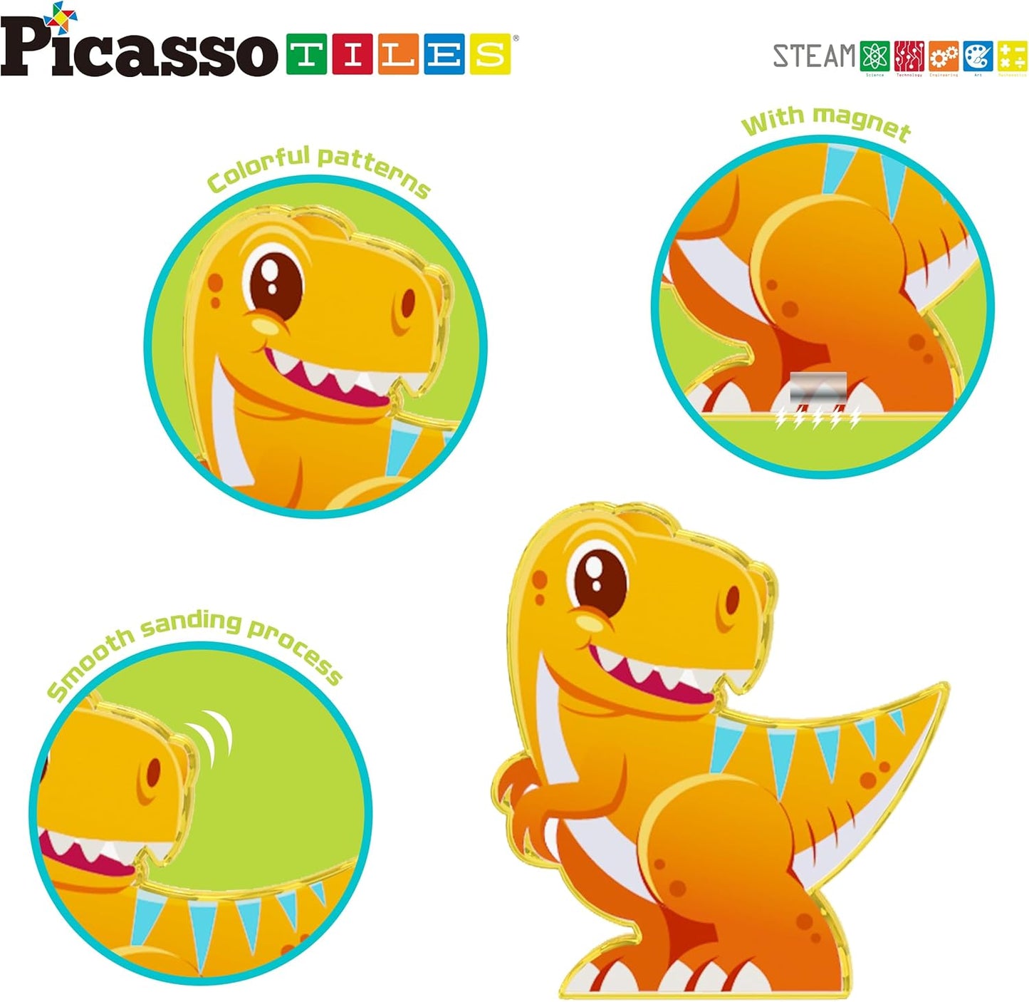 Picasso Magnetic Dinosaur Figures 8 - pieces - Marah Kids