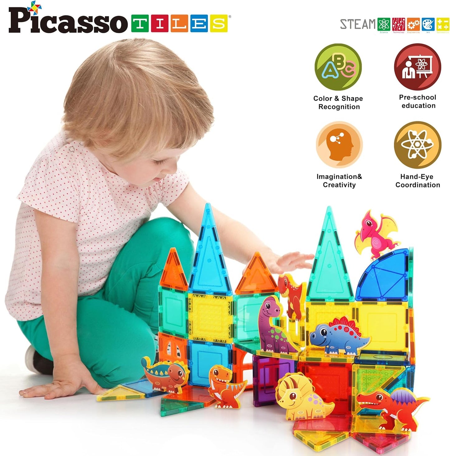 Picasso Magnetic Dinosaur Figures 8 - pieces - Marah Kids