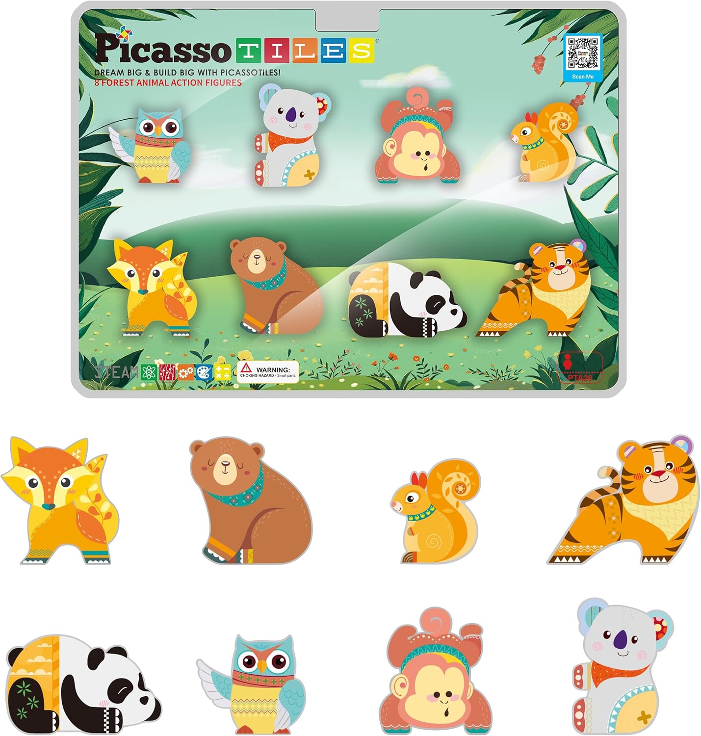 Picasso Magnetic Block Forest Animals 8 - pieces - Marah Kids