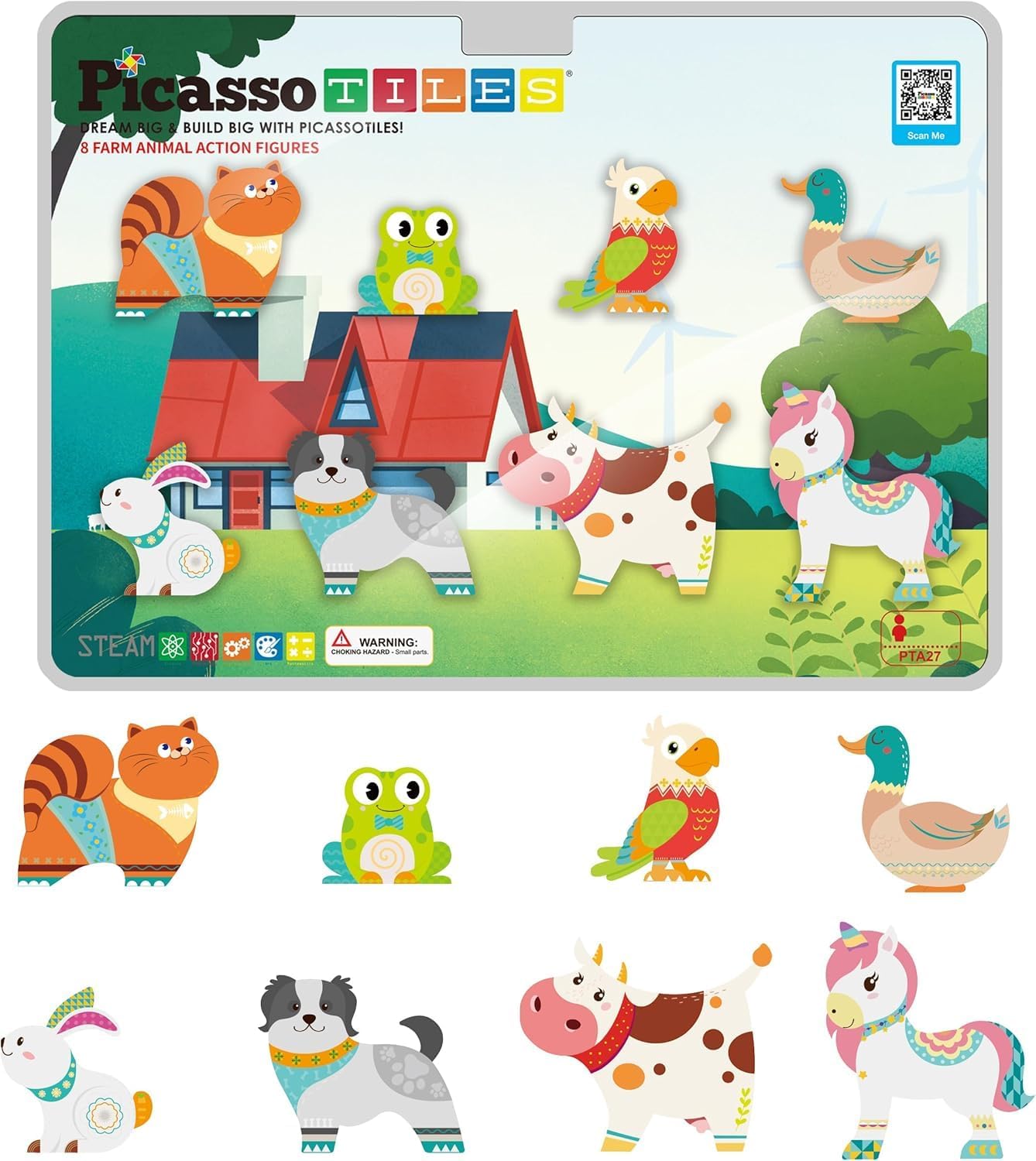 Picasso Magnetic Block Farm Animals 8 - pieces - Marah Kids