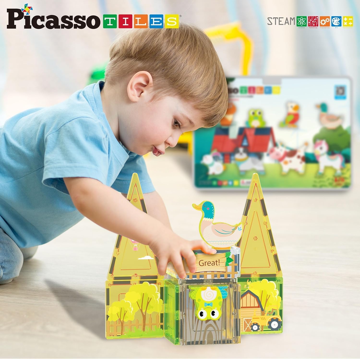 Picasso Magnetic Block Farm Animals 8 - pieces - Marah Kids