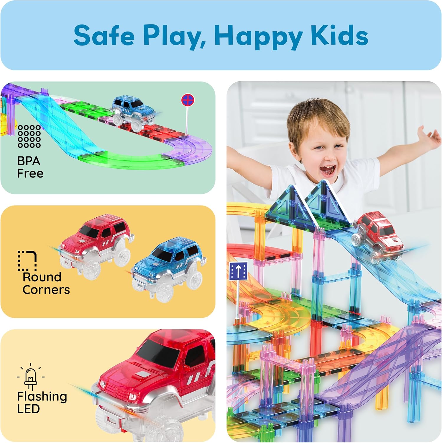 Picasso Magnetic Led Flashing Race Car 2 - pieces - Marah Kids