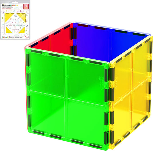 Picasso Magnetic Tiles Large Square Expansion Pack 4 - pieces - Marah Kids