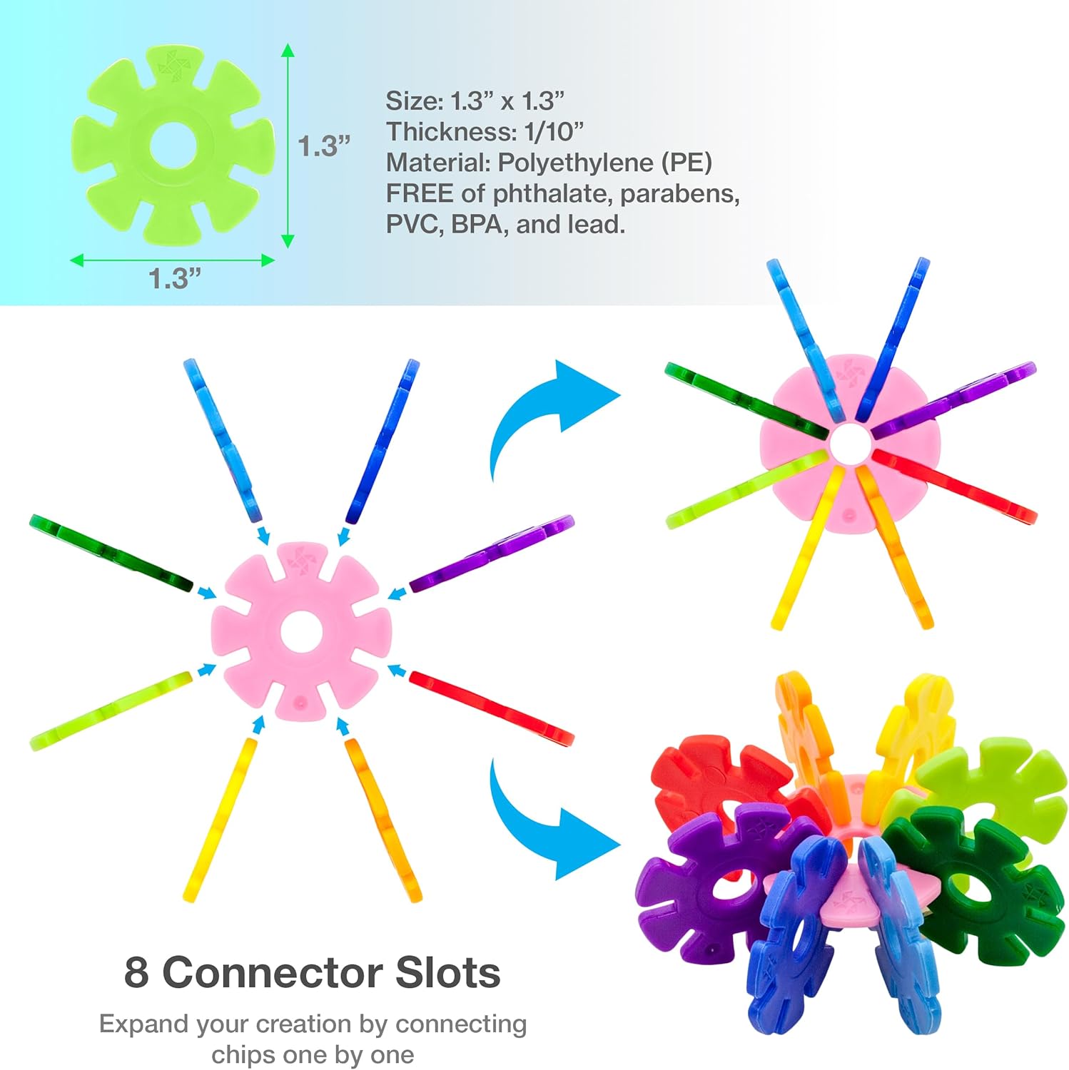 Picasso Magnetic Interlocking Building Chips 108 - pieces - Marah Kids