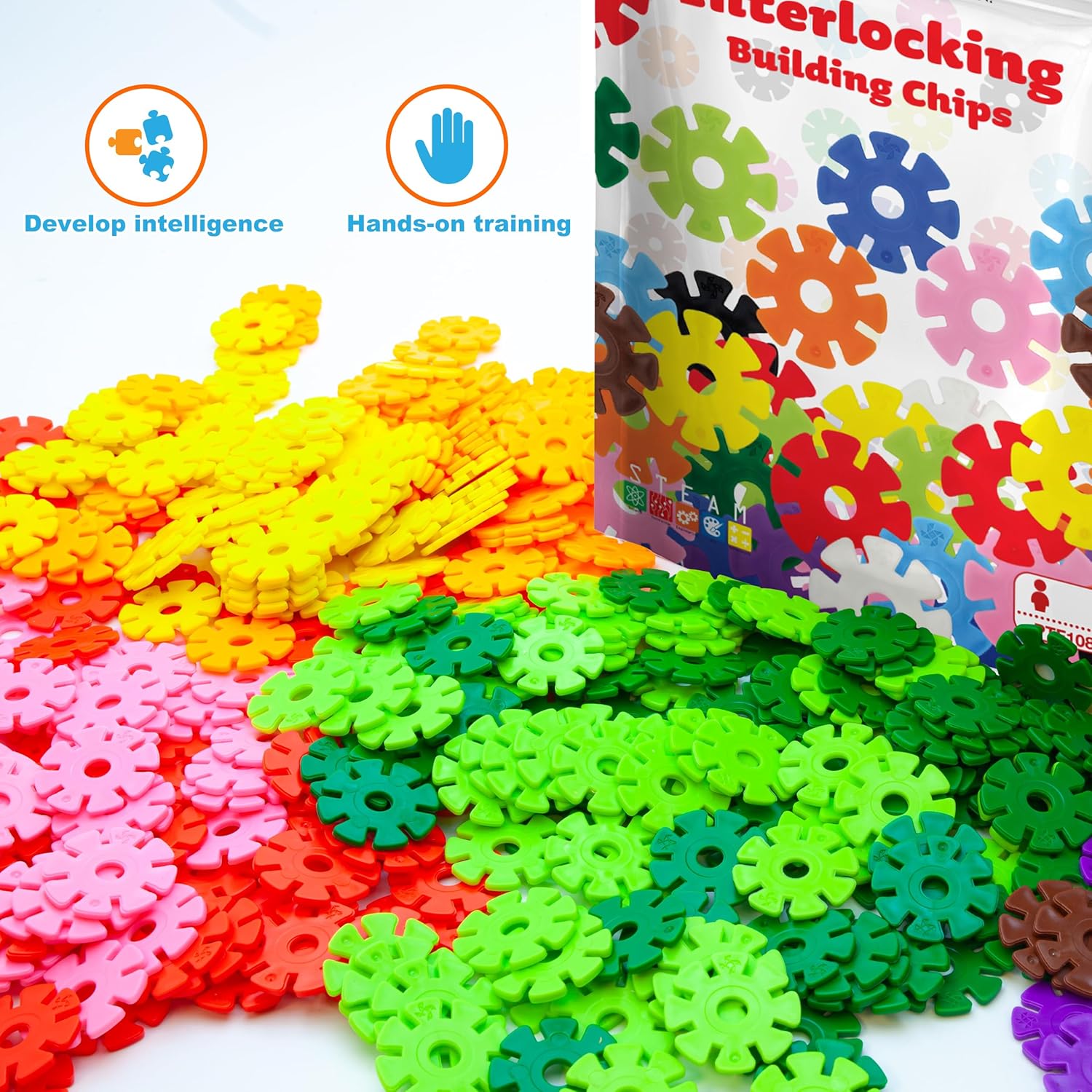 Picasso Magnetic Interlocking Building Chips 108 - pieces - Marah Kids