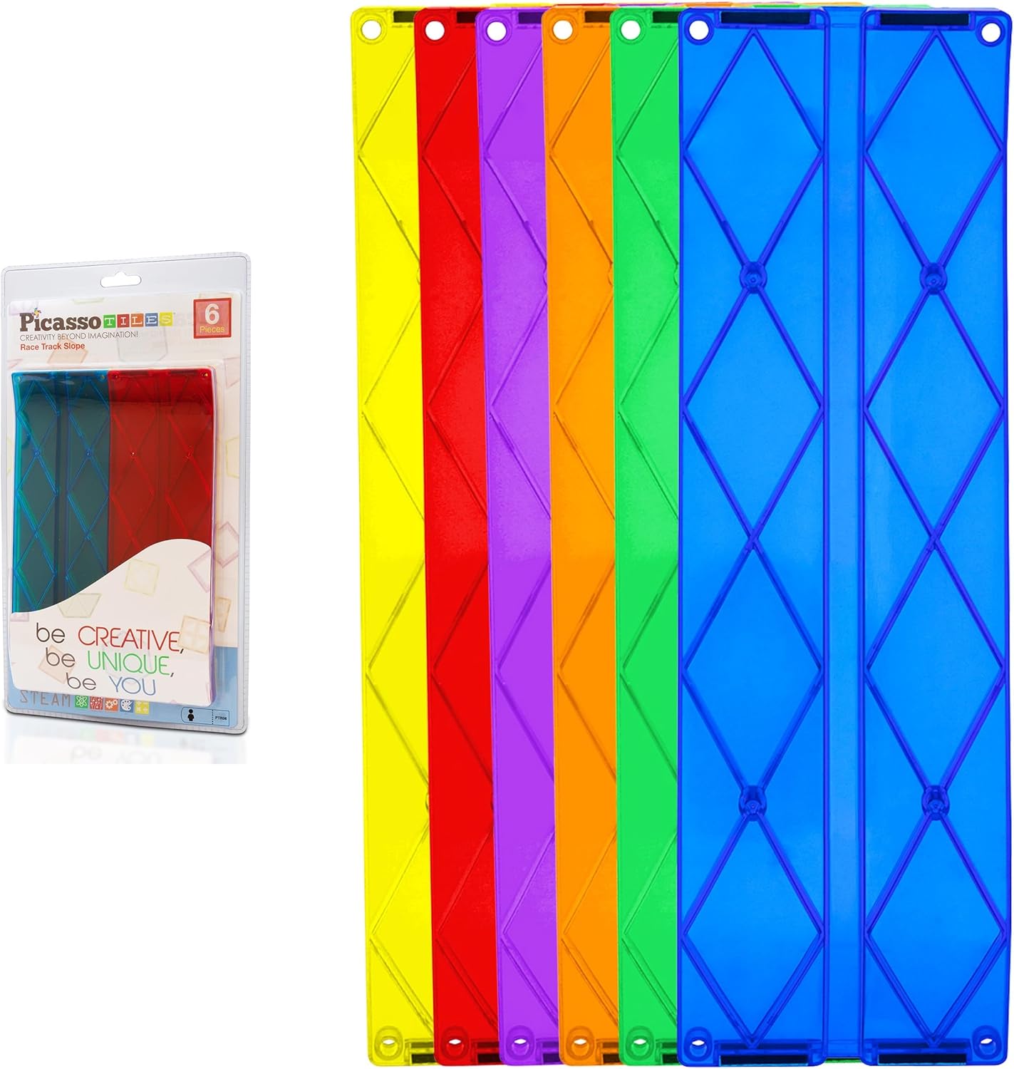 Picasso Magnetic Tiles Slope Race Track 6 - pieces - Marah Kids