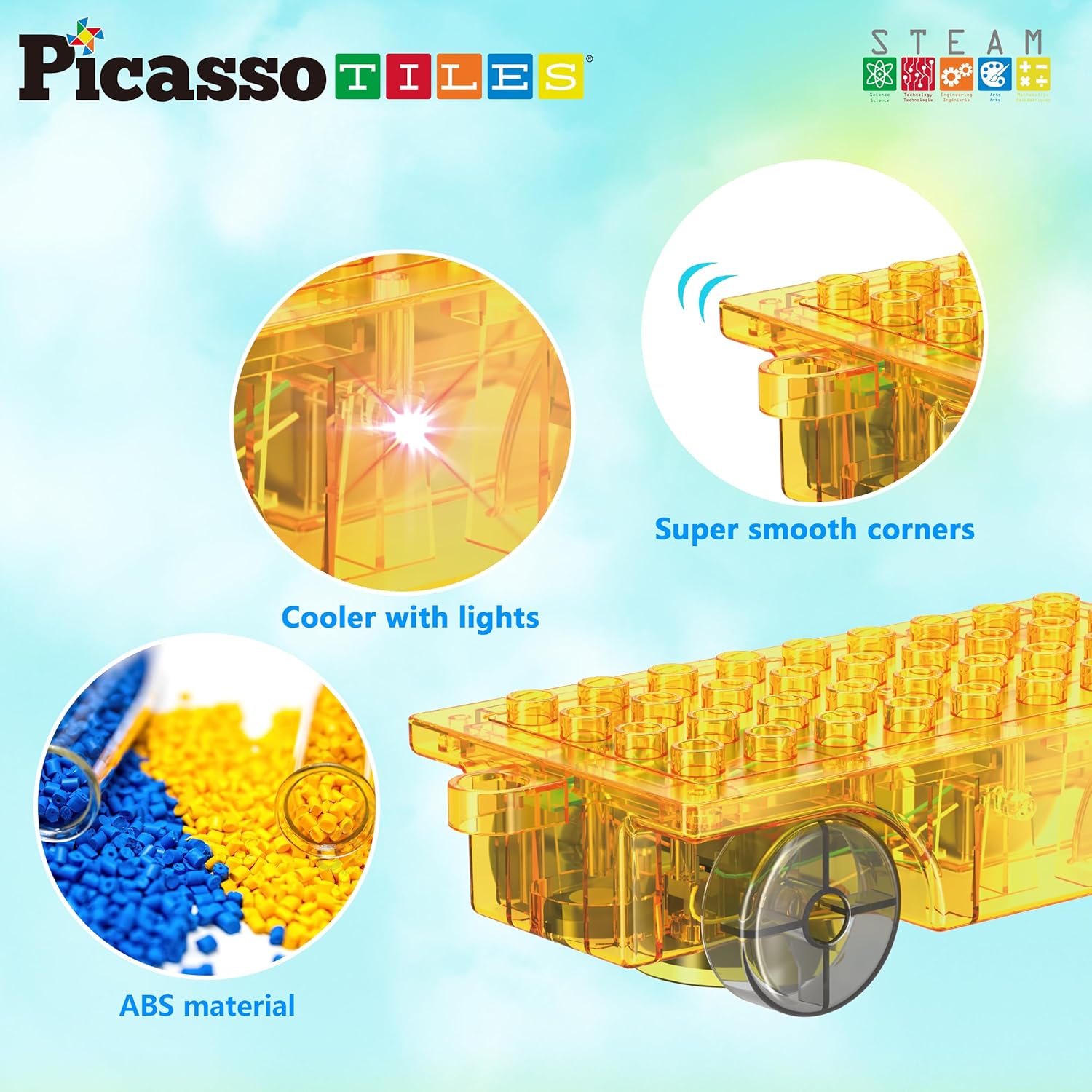 Picasso Magnetic Tiles 360 Magnetic Car Base - Marah Kids