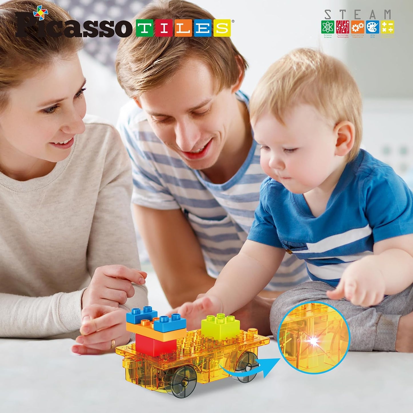 Picasso Magnetic Tiles 360 Magnetic Car Base - Marah Kids