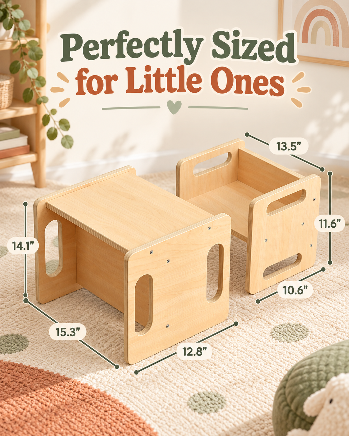 OooK Montessori Nesting Table and Chair Set
