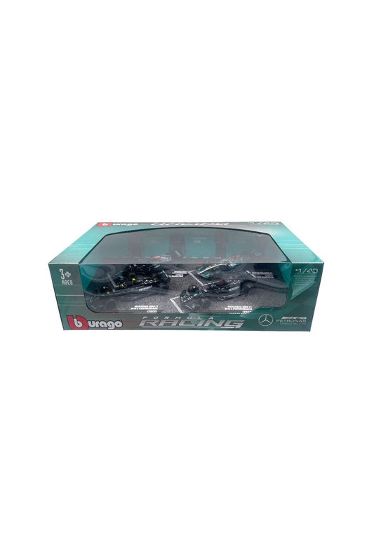 BURAGO BU38093-PACK Mercedes Gp Set F1 4X W14 Team Mercedes-Amg Petronas Formula