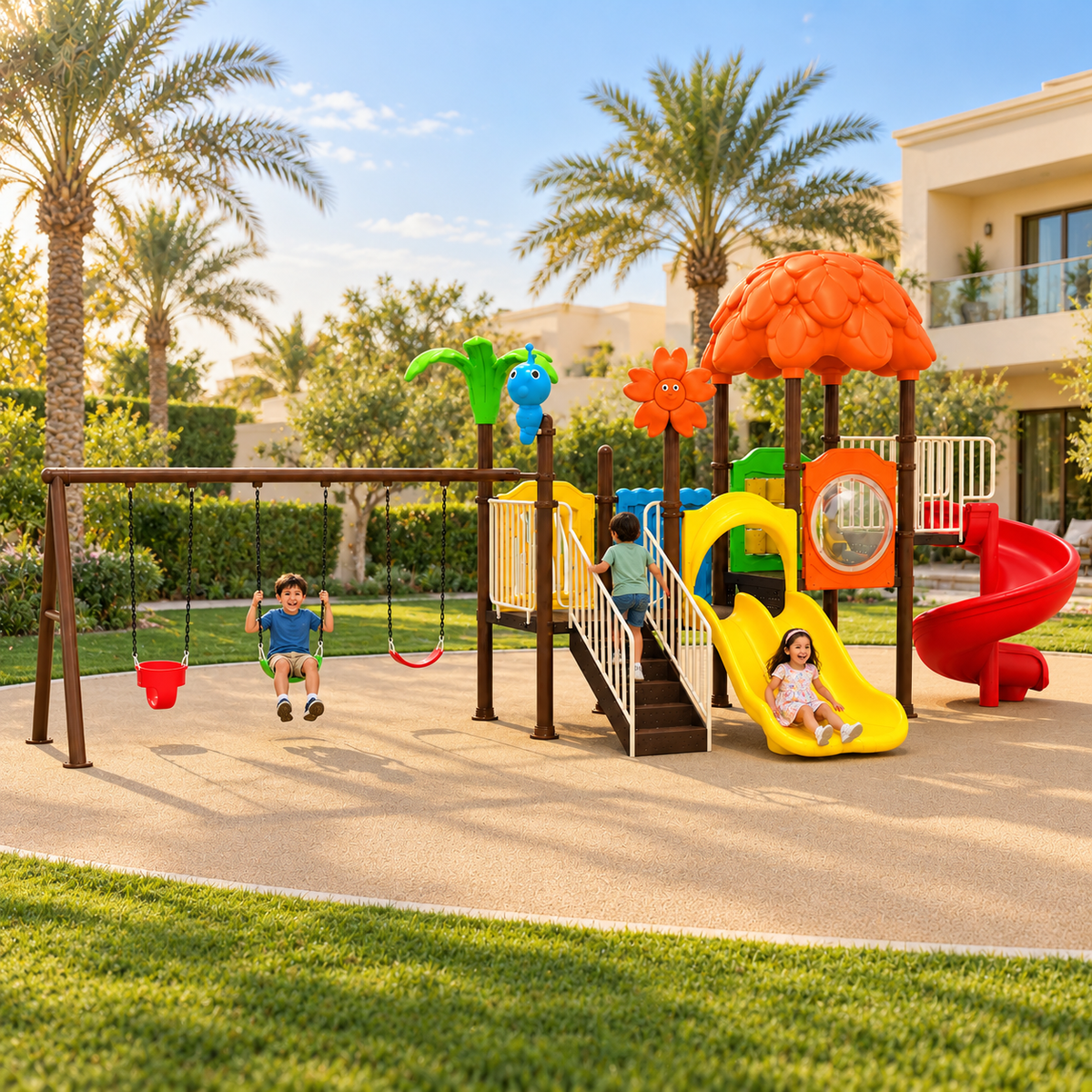 Toyemporium Crown Adventure Playground with Swings & Slides