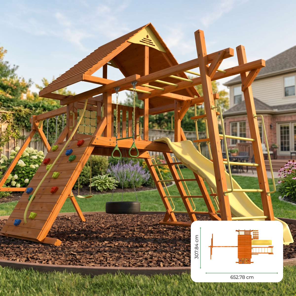 Kiddoro - Discovery Den With Monkey Bars Swing Set - image 7