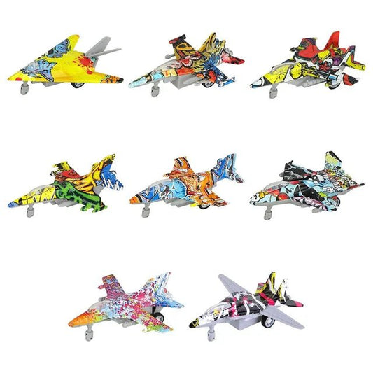 Power Joy Everyday Toy Pullback Diecast Fighter 1/80 Assorted (Style and Color May Vary) - Marah Kids