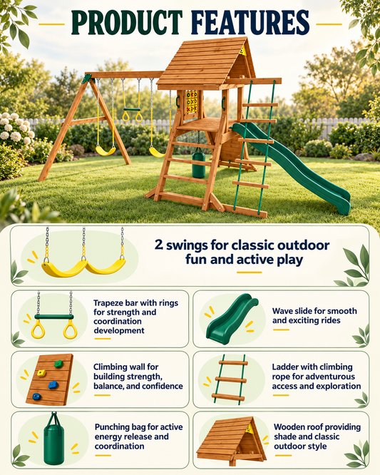Kiddoro - Hilltop Heights Swing Set