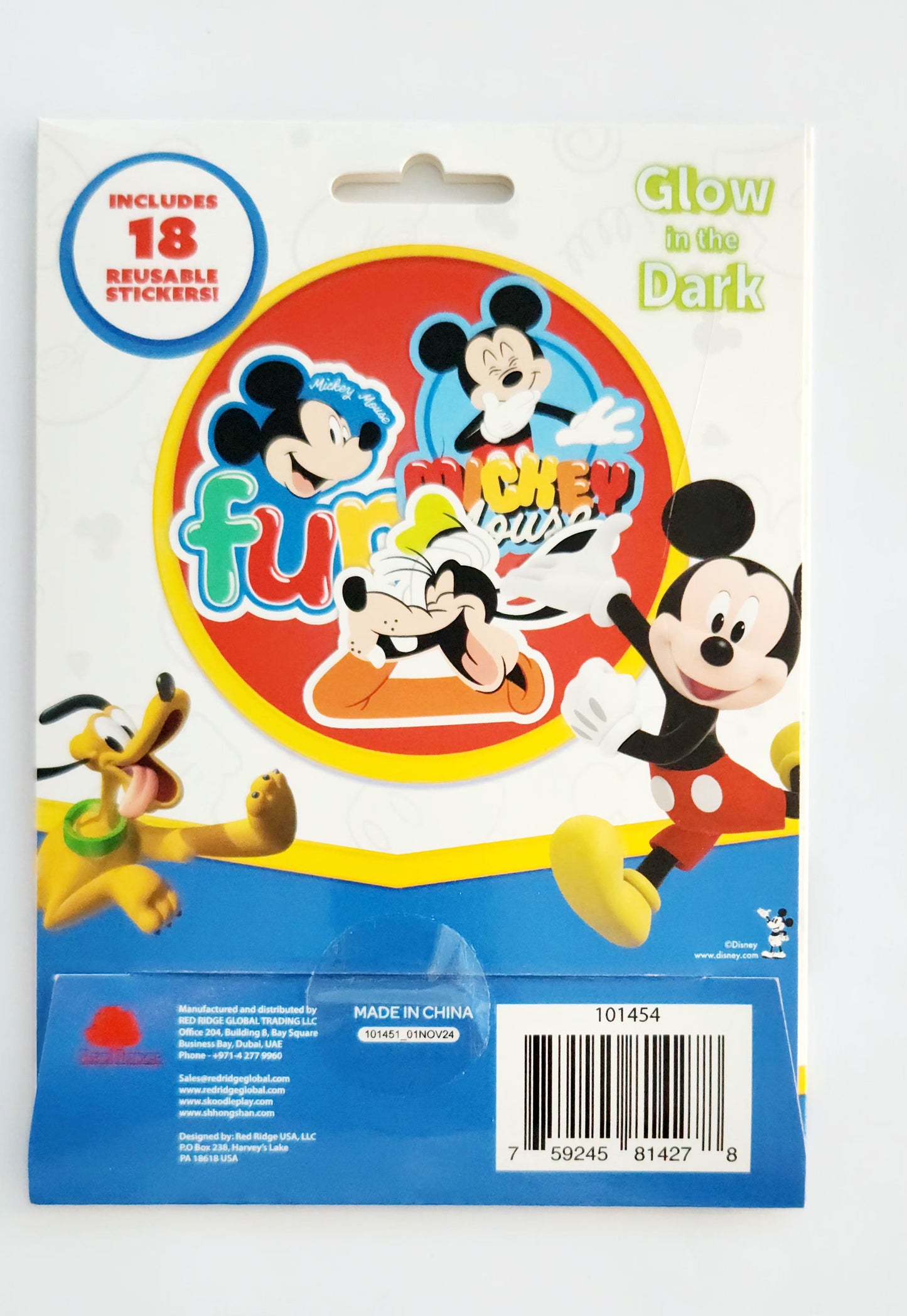 Disney Mickey Glow In The Dark Stickers