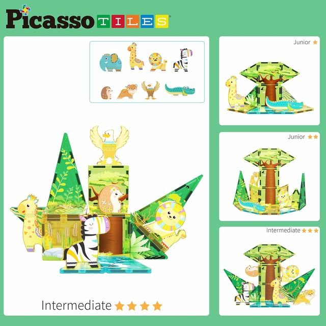 Picasso Magnetic Tiles Safari Set 26 - pieces - Marah Kids
