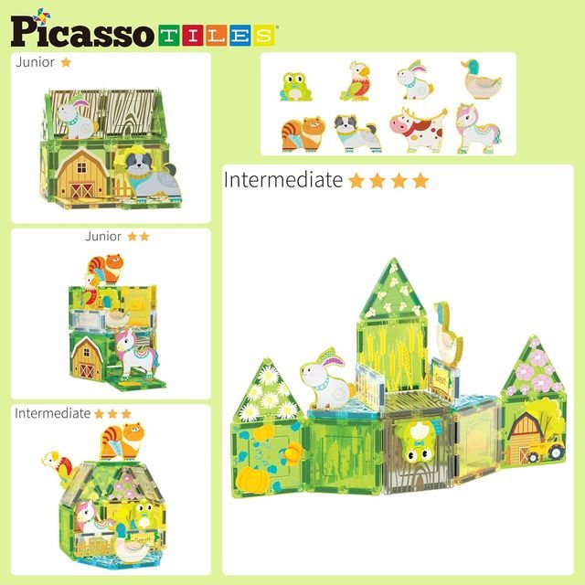 Picasso Magnetic Tiles Farm Animal Set 26 - pieces - Marah Kids