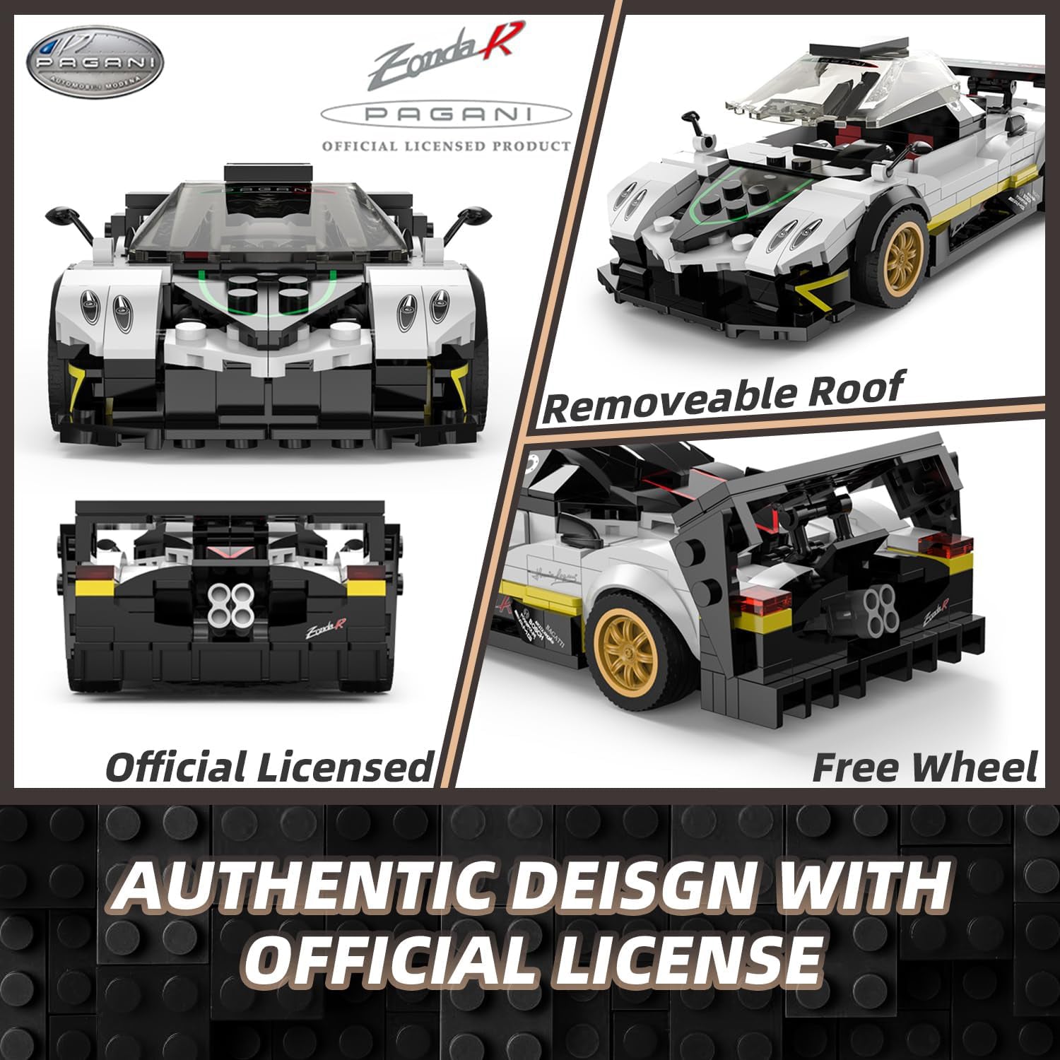 Pagani Zonda R Bricks Building Kit - White - 387pcs - Marah Kids