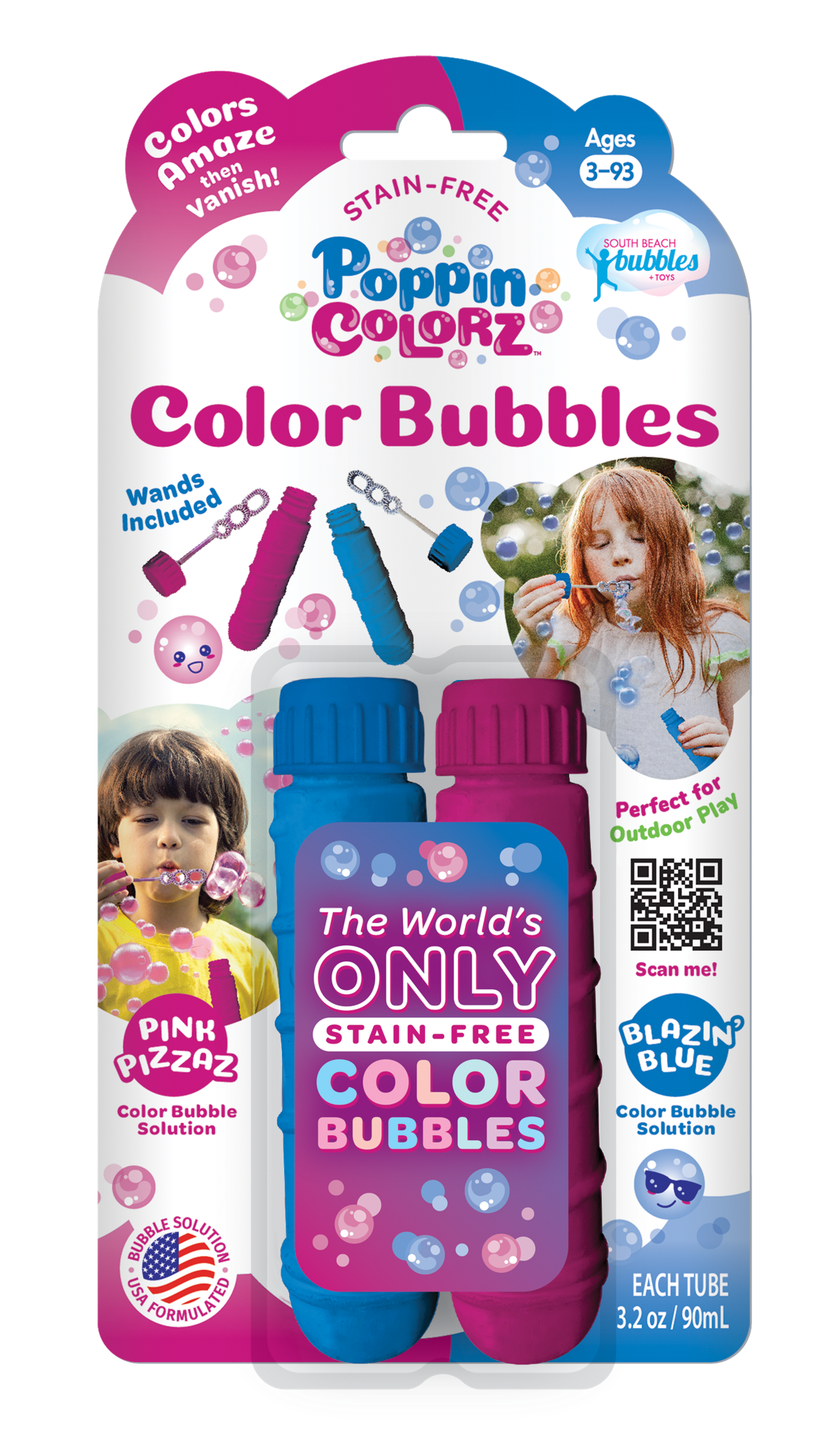 Poppincolorz - Bubbles With Tubes Pack Of 2- Pdq 24 Pcs