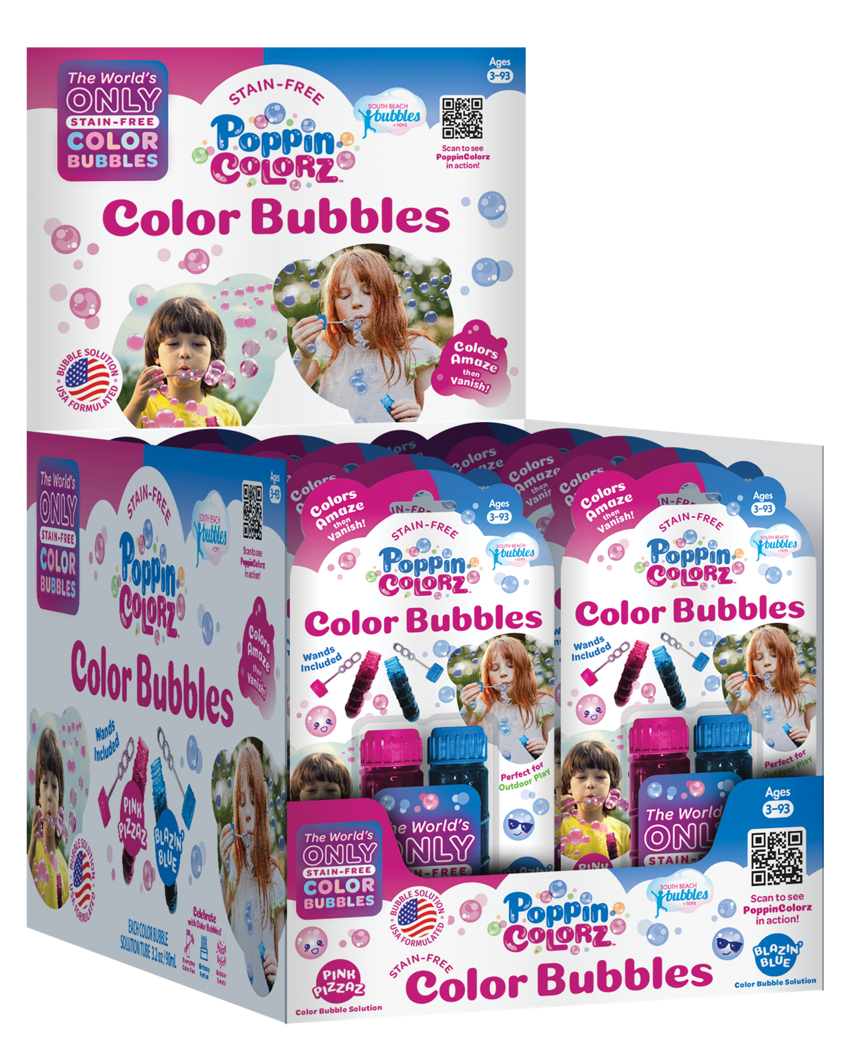 Poppincolorz - Bubbles With Tubes Pack Of 2- Pdq 24 Pcs