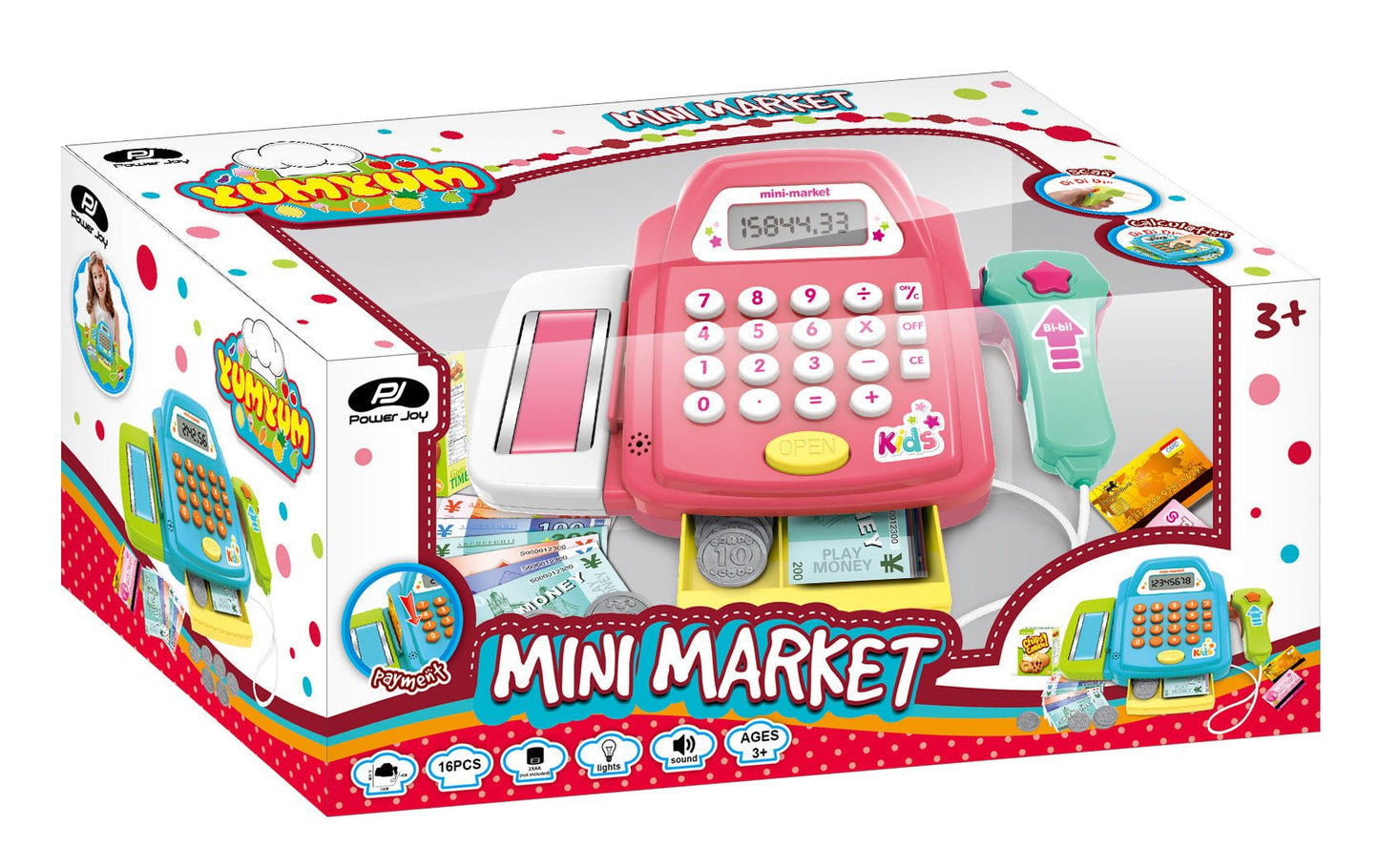 ماكينة تسجيل المدفوعات النقدية Power Joy Yumyum Mini Market تعمل بالبطارية