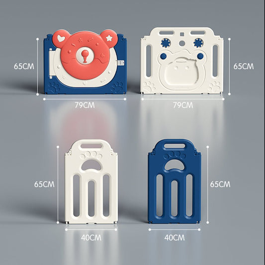 Kids Bear Playpen Blue - w/ Basketball Hoop - 10 pcs - Marah Kids