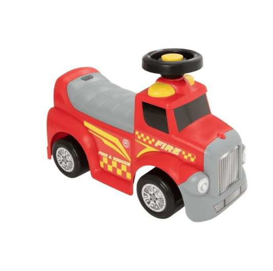 My First Foot to Floor Fire Engine – Multicolour | Toddler Walker Foot to Floor Slider | Hidden Storage Space, Moveable Steering Wheel & Squeaky Horn | Pre - School & Nursery Walking Aid | Ages 1+ (Fire Engine) - Marah Kids